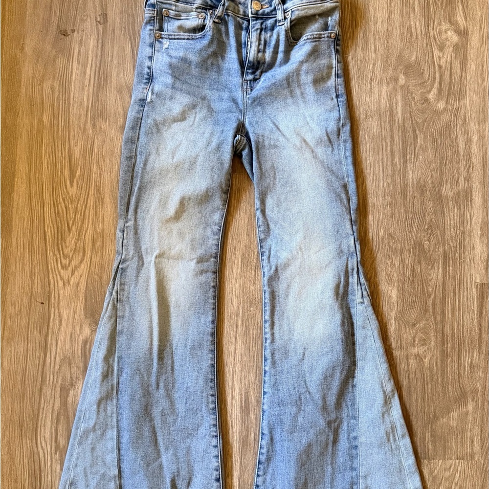 American Eagle Outfitters Light Blue Wide Leg Jeans